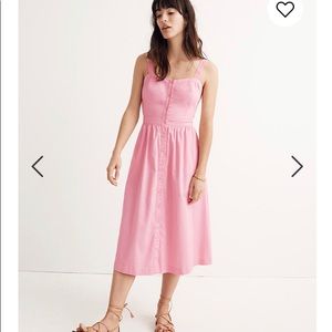 Madewell fleur pink bow back midi